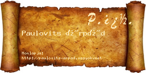 Paulovits Árpád névjegykártya